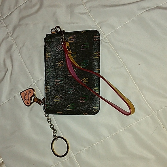 Dooney & Bourke Wristlet with Multicolor Logo & heart zipper pull - Picture 6 of 6